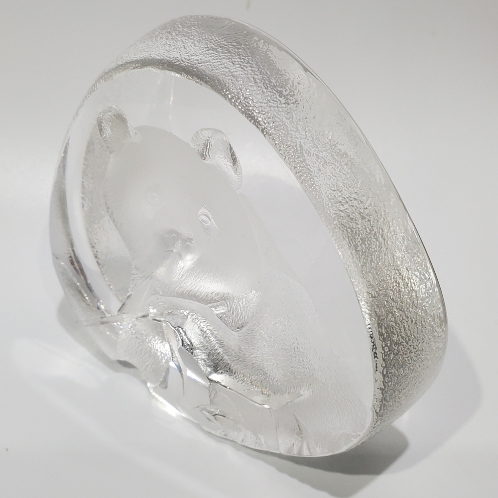 Mats Jonasson Sweden πΈπͺ Lead Crystal Panda πΌ 4 1/2" Art Glass Signed Numbered - Picture 13 of 16